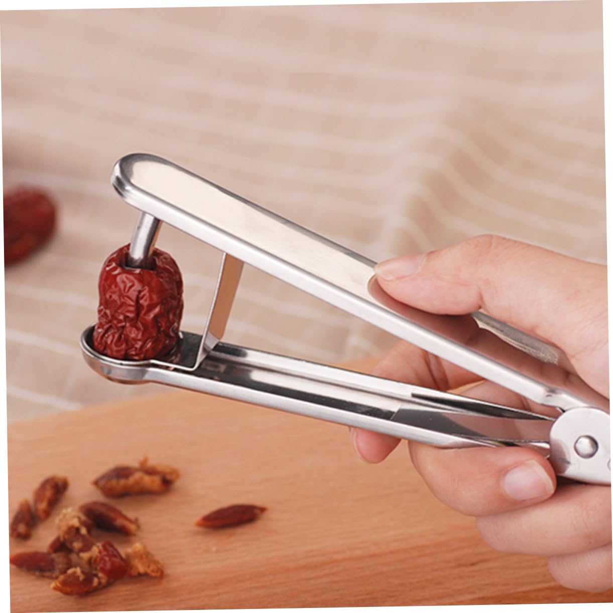 BESPORTBLE Red Date Pit Remover Cherry Pitter Fruit Core Remover Tool 304 Stainless Steel Removal Ideal for European American Baking