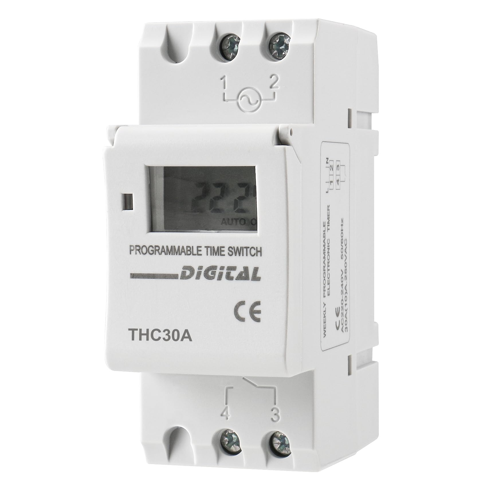 Baomain Digital LCD Power Weekly Programmable Timer 30A Amp 32 ON & 32 Off Repeat Time Switch
