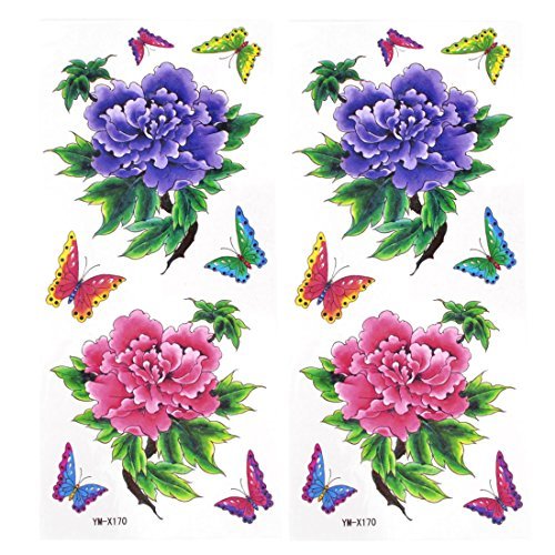 Buy 2pcs Car Window Colroful Butterfly Print Transferable Tattoos ...