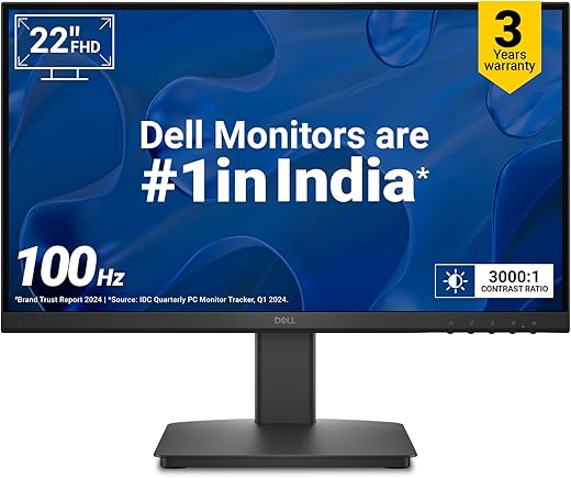 Dell SE2225HM 21.5″/54.6cm FHD, 100Hz Refresh, VA Panel, 5ms Response, Tilt Adjust, 3000:1 Contrast, 250 cd/m2, Ports: HDMI, DP 1.2, VGA, TÜV…