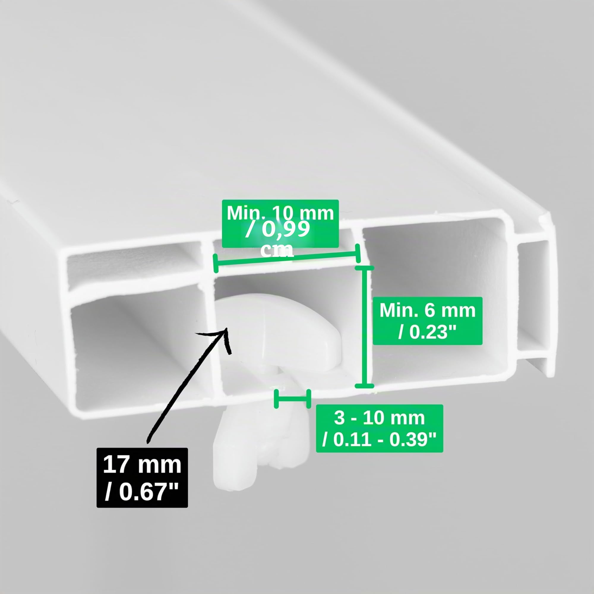 Fermi Intermedi 12 pz Bianco Fermo per Tende Adatto per Binari di Scorrimento Ganci per Tende Plastica Facili da Montare Tappi Antiscivolo