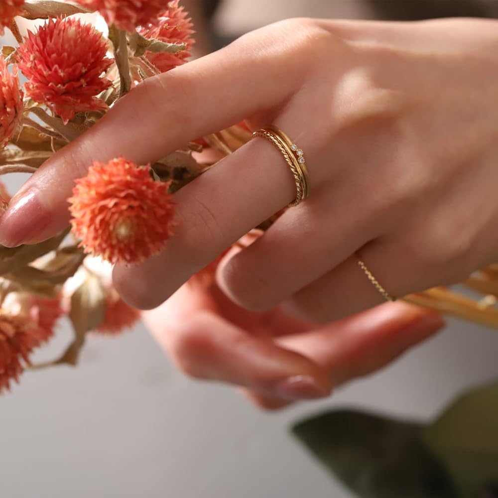 Amazon | ピンキーリング 18金 リング k18 指輪 レディース ゴールド 0