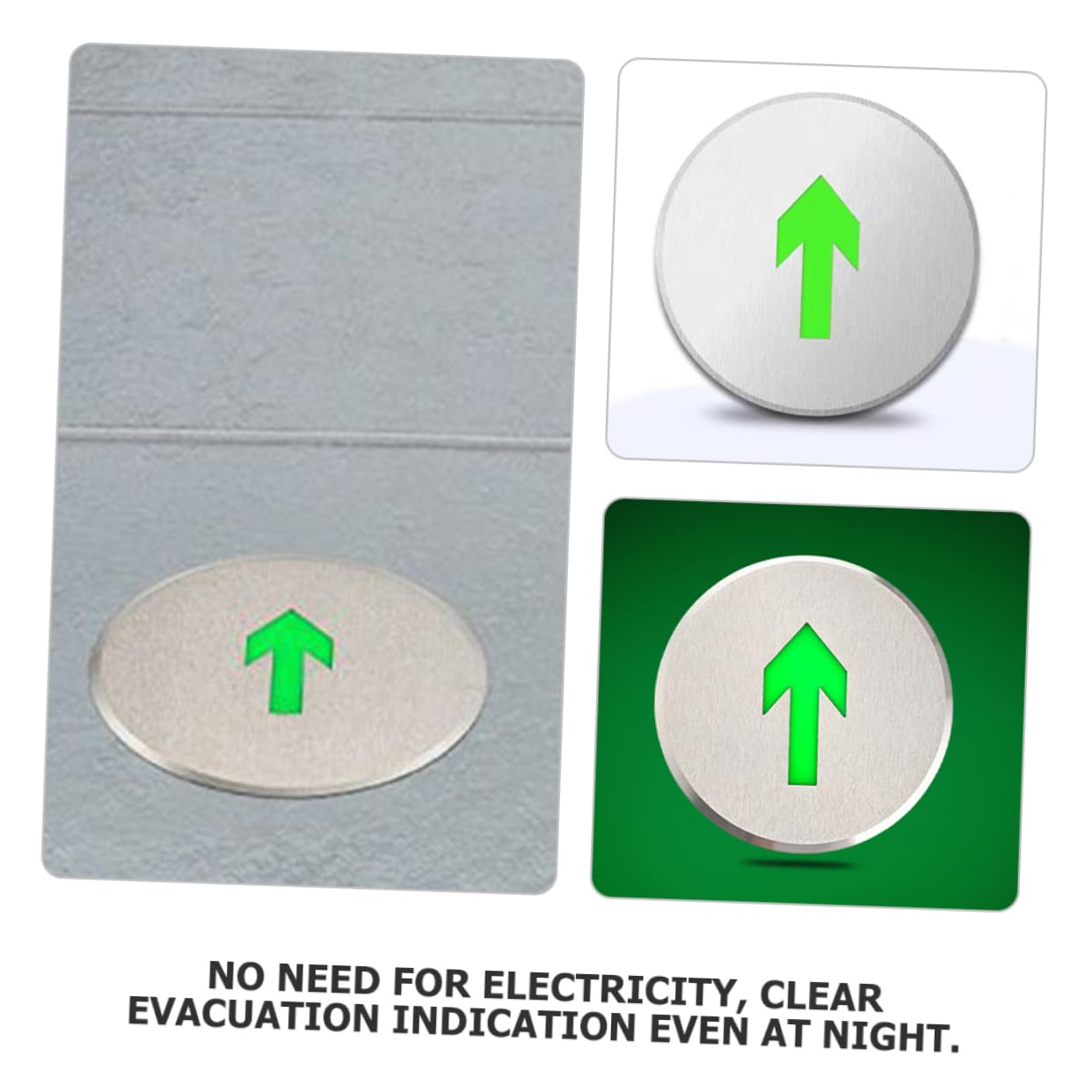 Veemoon Señal De Emergencia De Salida Luminosa De Acero Inoxidable Indicador De Evacuación Fluorescente Luz De Emergencia Para Edificios Públicos y Residenciales Instalación Directa El