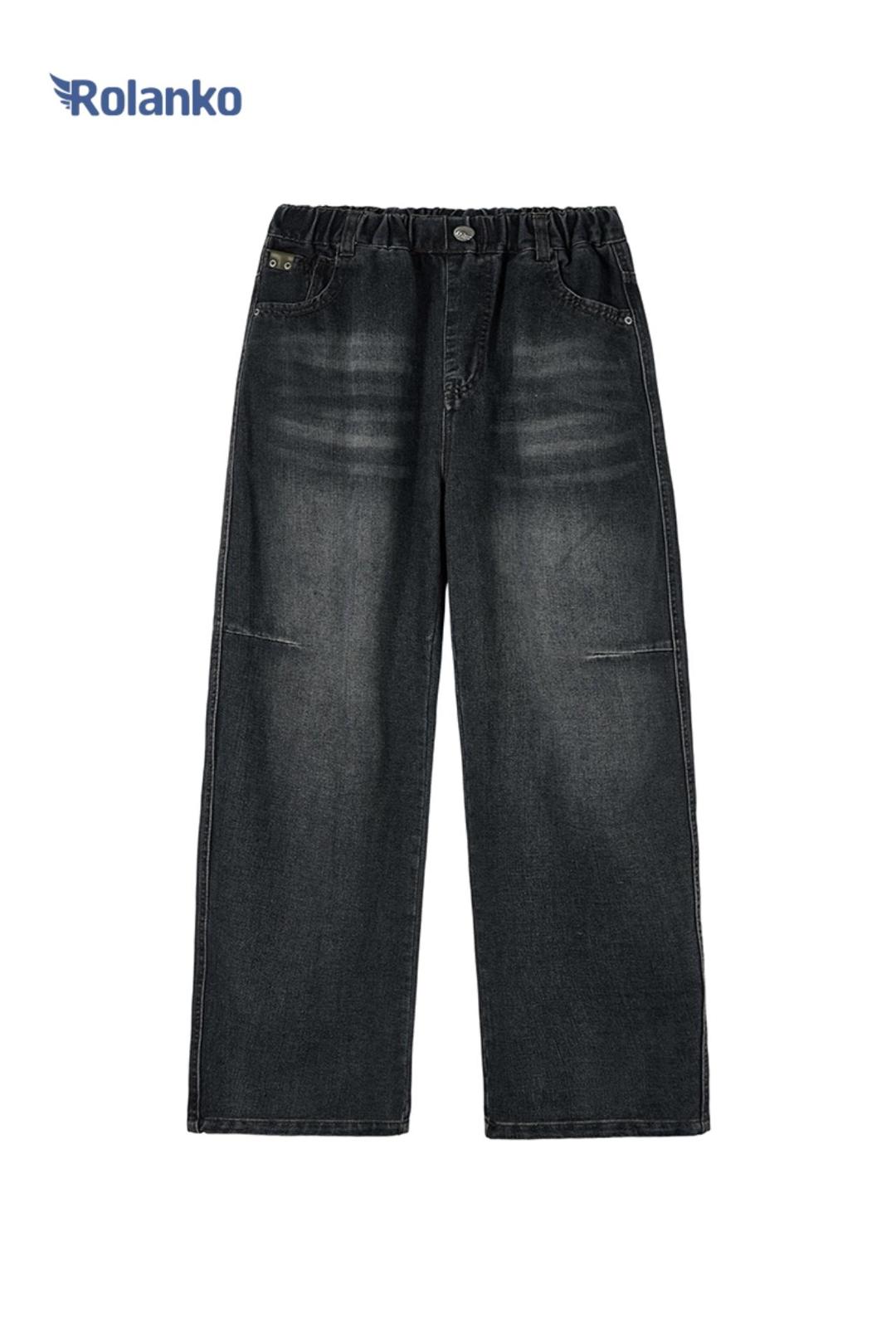 Jean Baggy Cargo Garçon Taille élastique - Style Skateur Vintage, Multiples Poches - Tissu Denim Coton/polyester, Pour 6-15 Ans, Décontracté Et Confortable