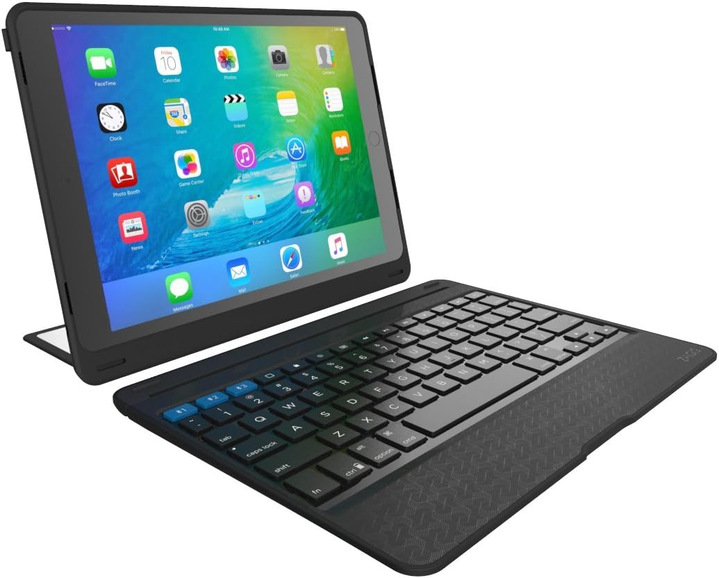 ZAGG Rugged Book Pro – Magnetic-Hinged Bluetooth Keyboard and Case for Apple iPad Pro 9.7” – Black (ID8RPK-BB0)