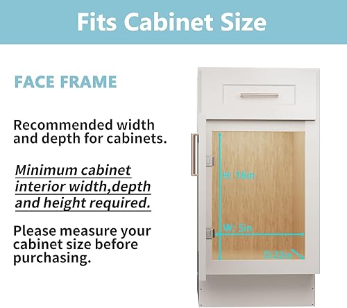 Miniatura 5 de LOVMOR Organizador de armario extraíble de 2 niveles, 4 pulgadas de ancho x 21 pulgadas de profundidad, cajones deslizantes con mango de madera,