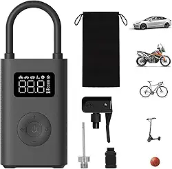 Xiaomi Compressor de ar elétrico portátil, inflador de pneu de 150 PSI para carro, scooter, pneus de bicicleta e bolas - Sem fio com detecção de pressão digital