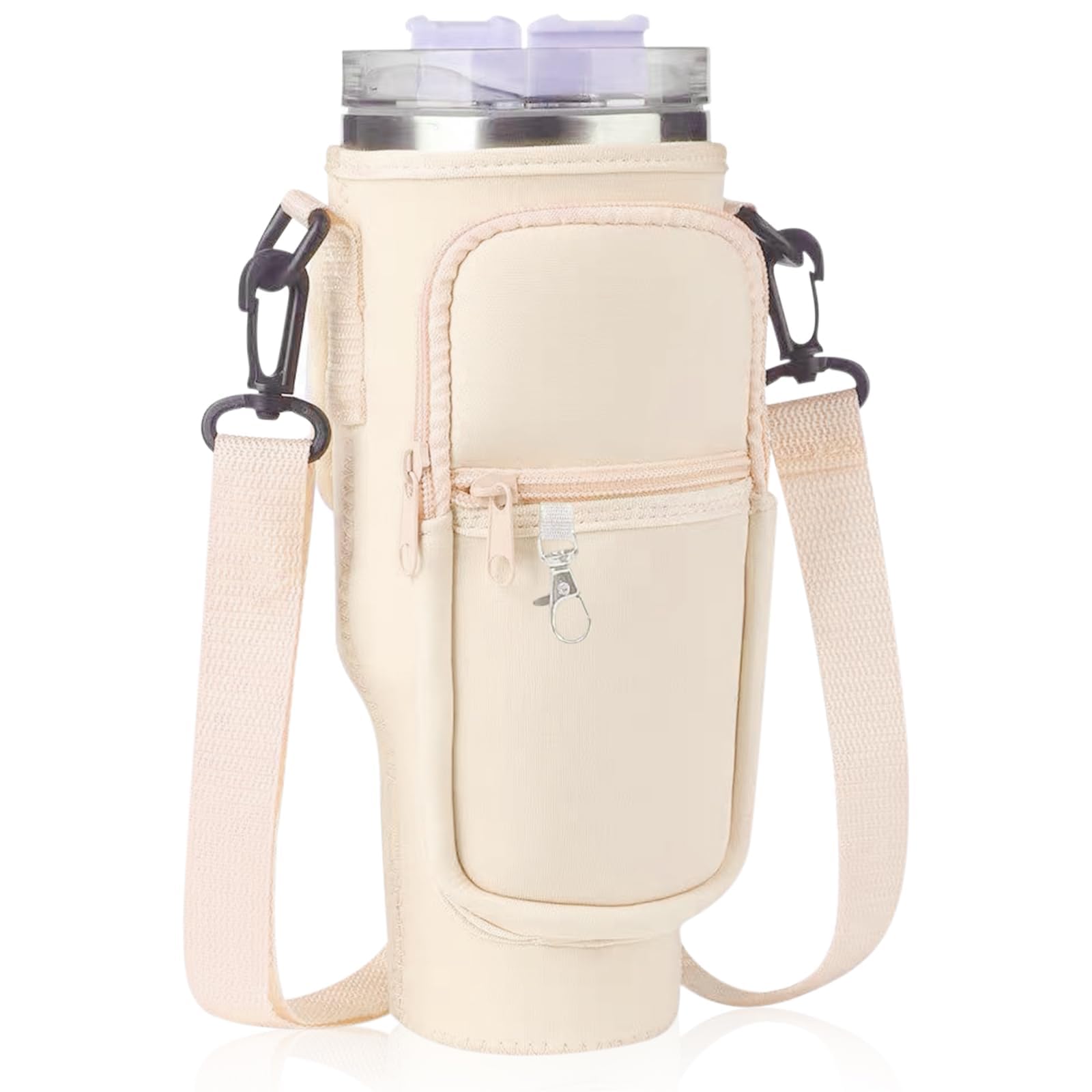 Mooshy Tragetasche Für Stanley Cup 40oz – Neopren-Tasche Mit Handyfach, Verstellbarem Gurt & Strohkappe