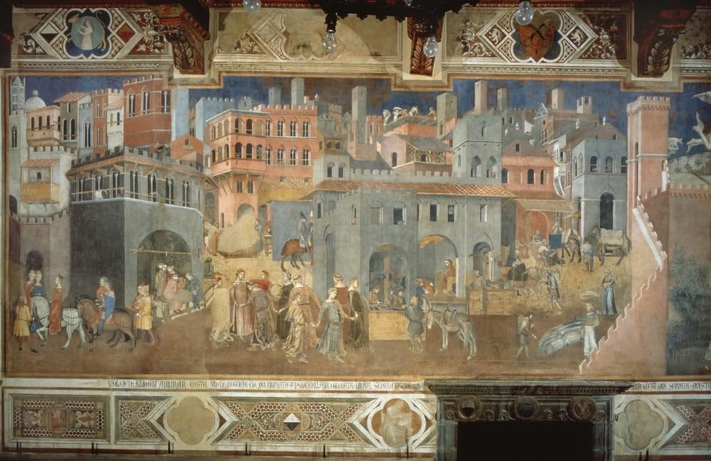 Image sur toile Il Buon Governo d'Ambrogio Lorenzetti affiche impression d'art - 5