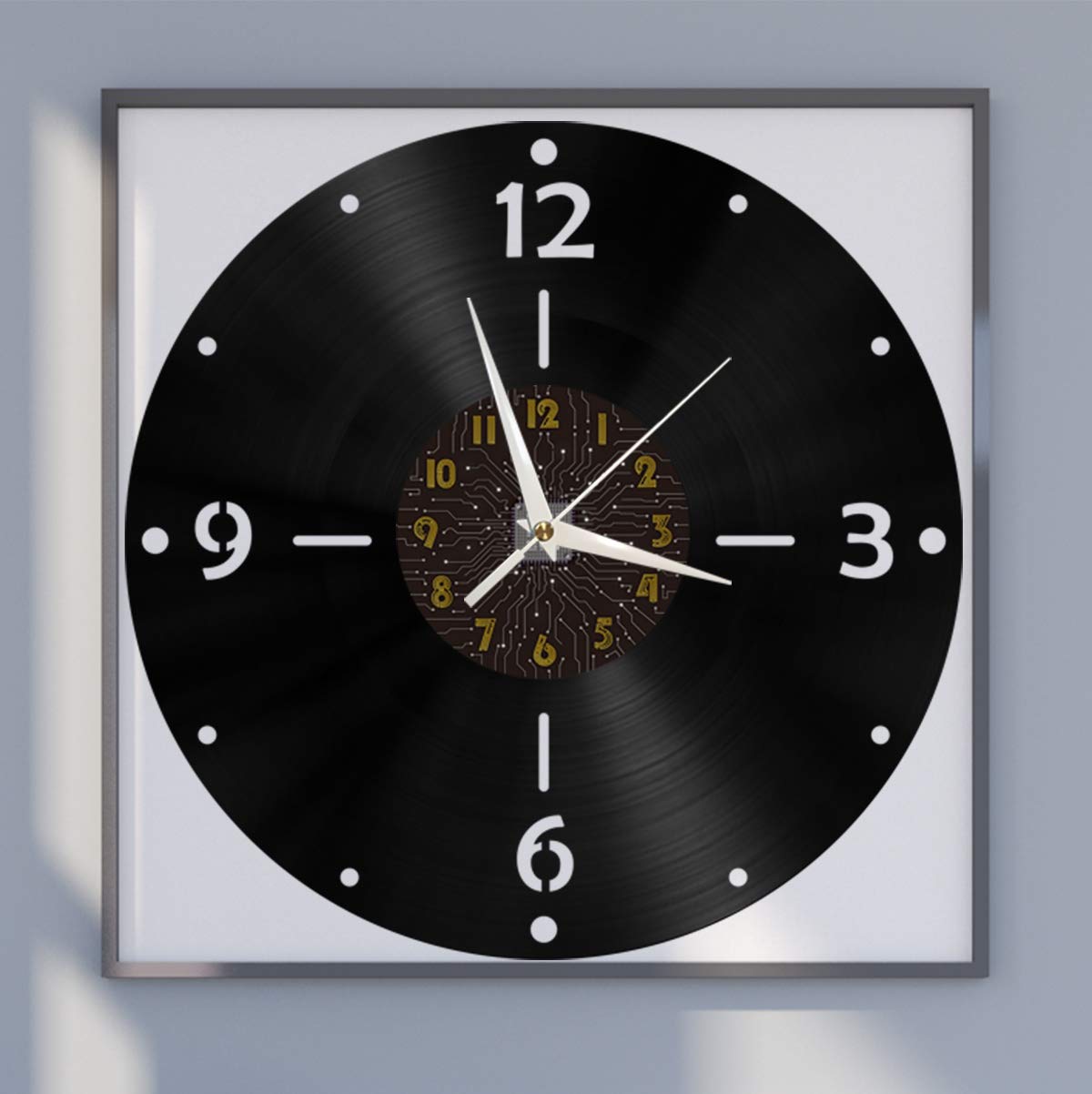 Disque vinyle horloge murale créative au format 12 pouces pour la maison