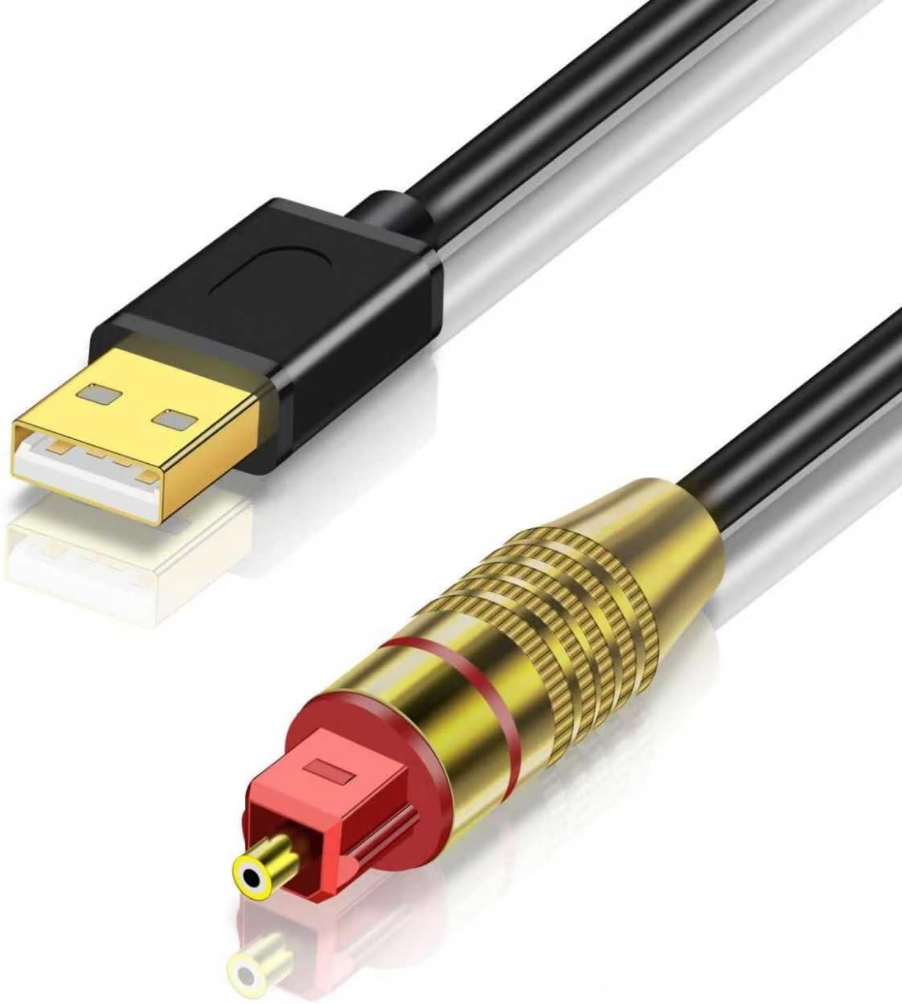 USB A to Optical Audio Adapter,Unidirectional USB to TOSLINK Optical Digital Converter Compatible with Windows/Laptop ONLY,NOT for TV Or Other Devices-6.6FT