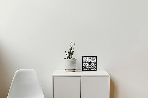 Miniatura 4 de CARISPIBET Sometimes talking to your sister divertido letrero decorativo decoraciones saludables, regalos novedosos, adornos colgantes de 8 x 8