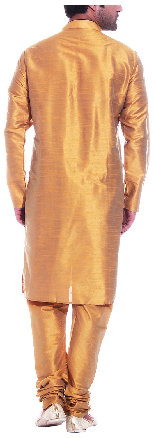 Tag 7 Męska piżama Art Silk Kurta 40 żółta, ŻÓŁTY, 52