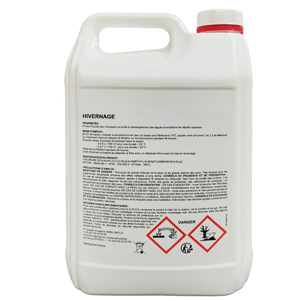 Produit d'hivernage Super - 5L - Effet détartrant, algicide et Anti-moisissures - Hivernage Actif et Passif - Non moussant