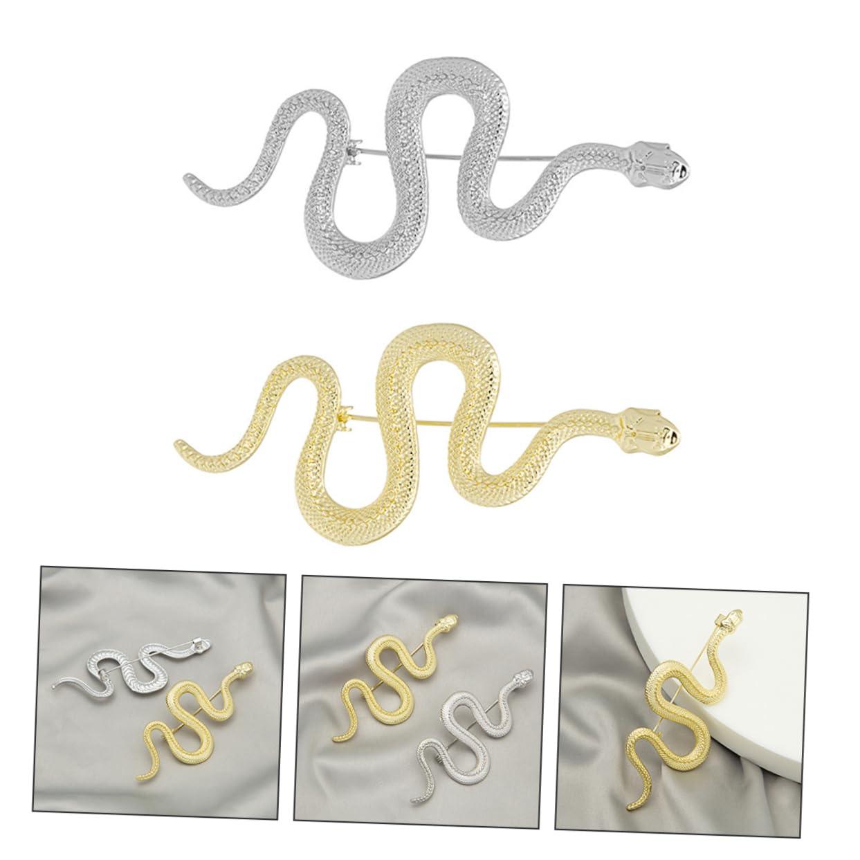 Broches de Solapa, 2 Unidades, para Parejas, con diseño Divertido de Animales, Estilo Vintage gótico Punk, Forma de Serpiente, Ideales para Bodas y Abrigos.