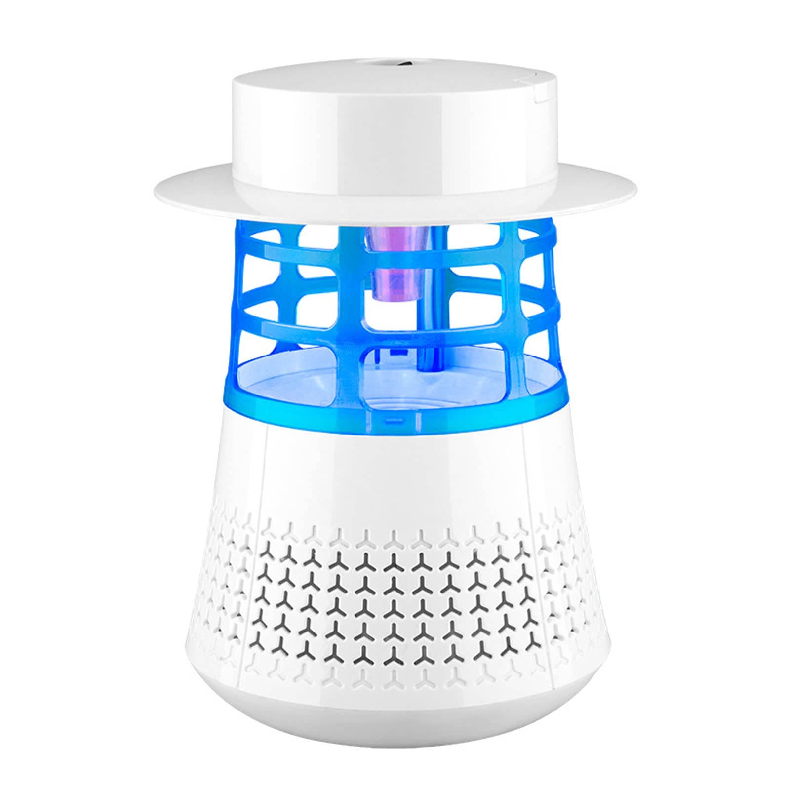 Przenośna lampa owadobójcza, pułapka na komary do domu, do ponownego ładowania, z przyłączem USB, pułapka na muchy na taras i do ogrodu (biała)