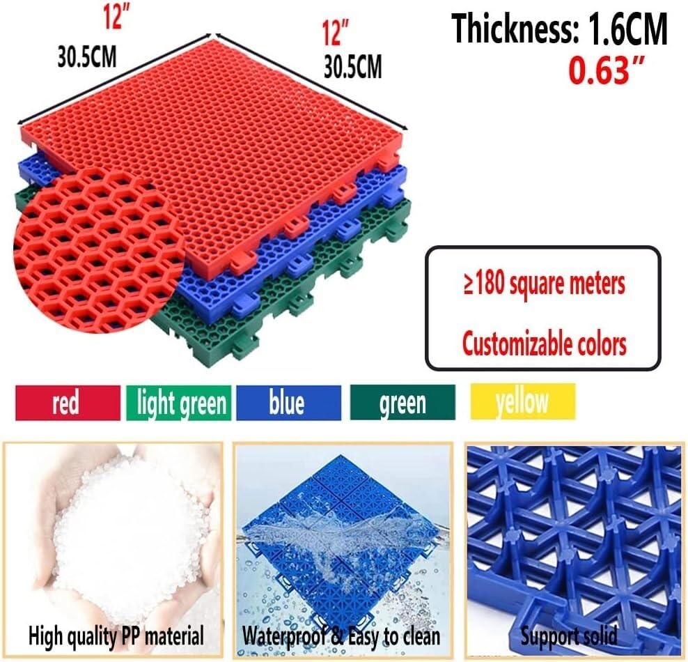 Baldosas modulares entrelazadas para suelo deportivo de canchas y parques 2