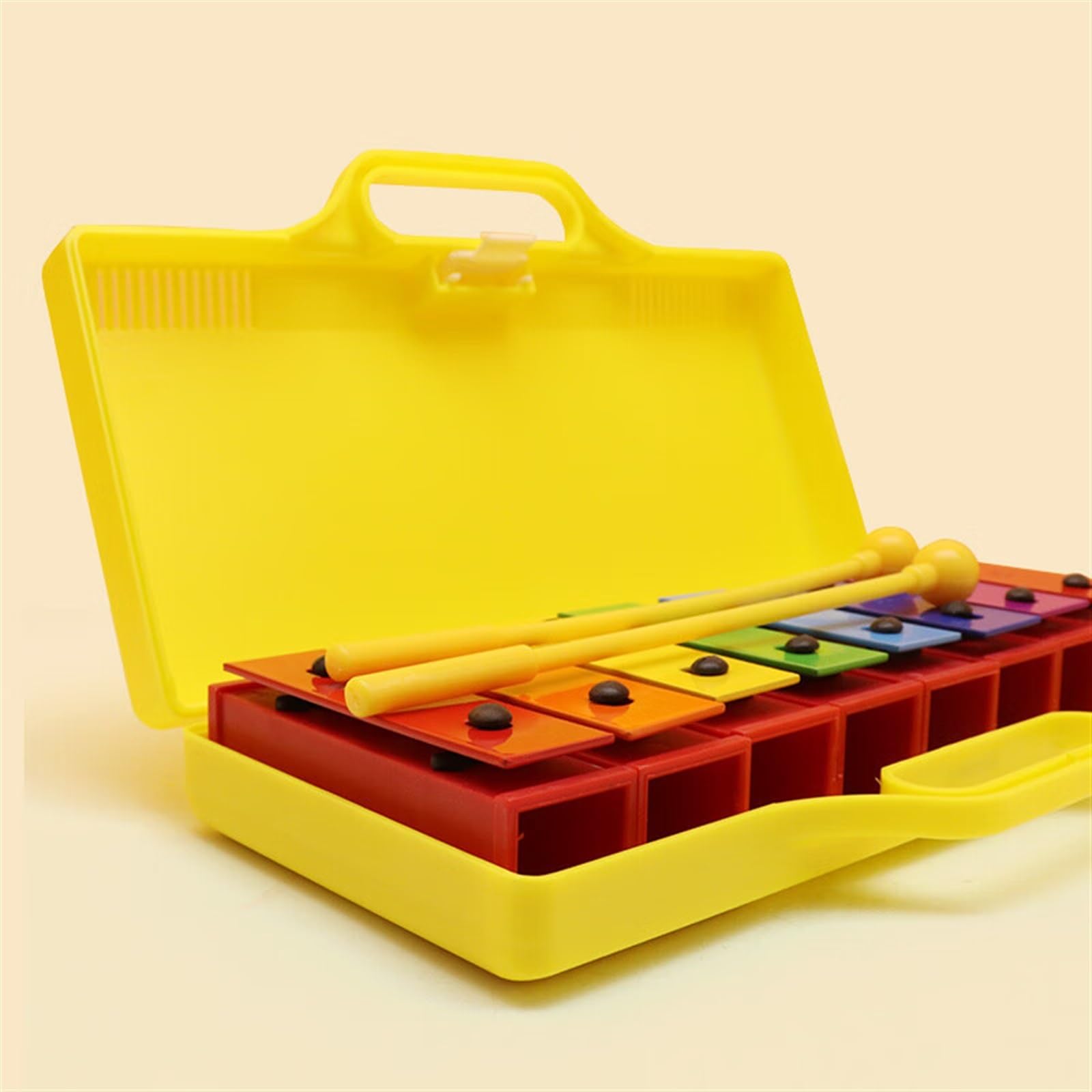 Strumento musicale Glockenspiel con piastra in alluminio colorato a 8 toni con custodia in plastica Glockenspiel Strumento A Percussione