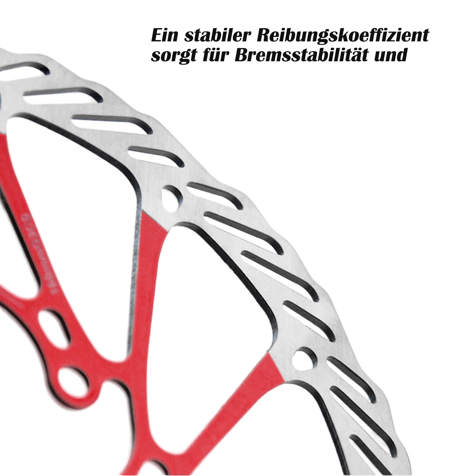 Tbest Fahrrad Bremsscheibe 180mm 6-Loch - Rote Scheibenbremse Für MTB & Rennrad