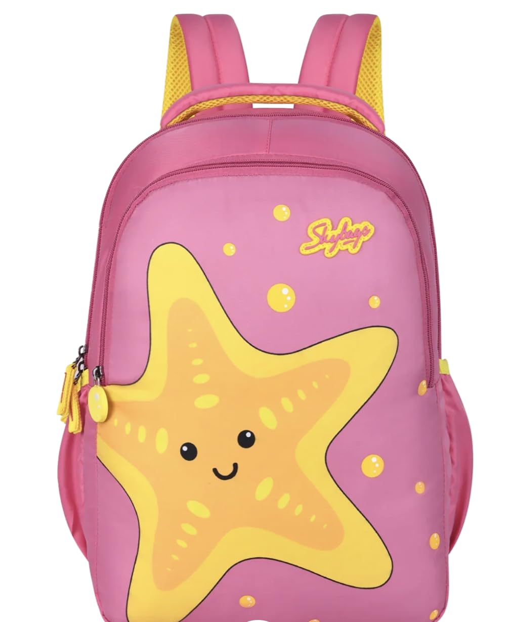 skybags Buddy 01 Starfish Pink 2 Compartment School Backpack-picture-34
