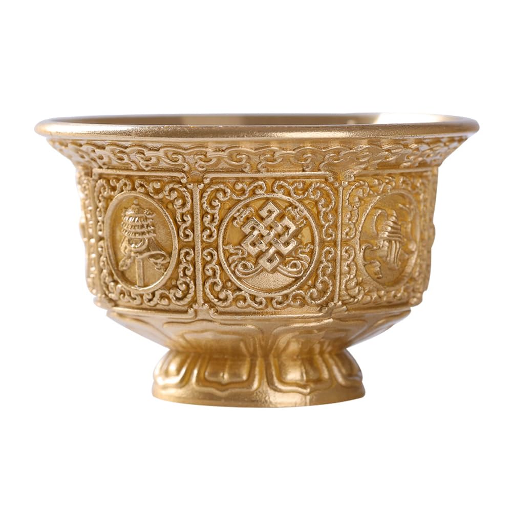 Cabilock Buddista Ciotola Acqua Rame Mini Tazza Acqua Per Offerte Religiose E Accessori Buddista Decorazione Alto Domestico 2.68X2.68X1.65In