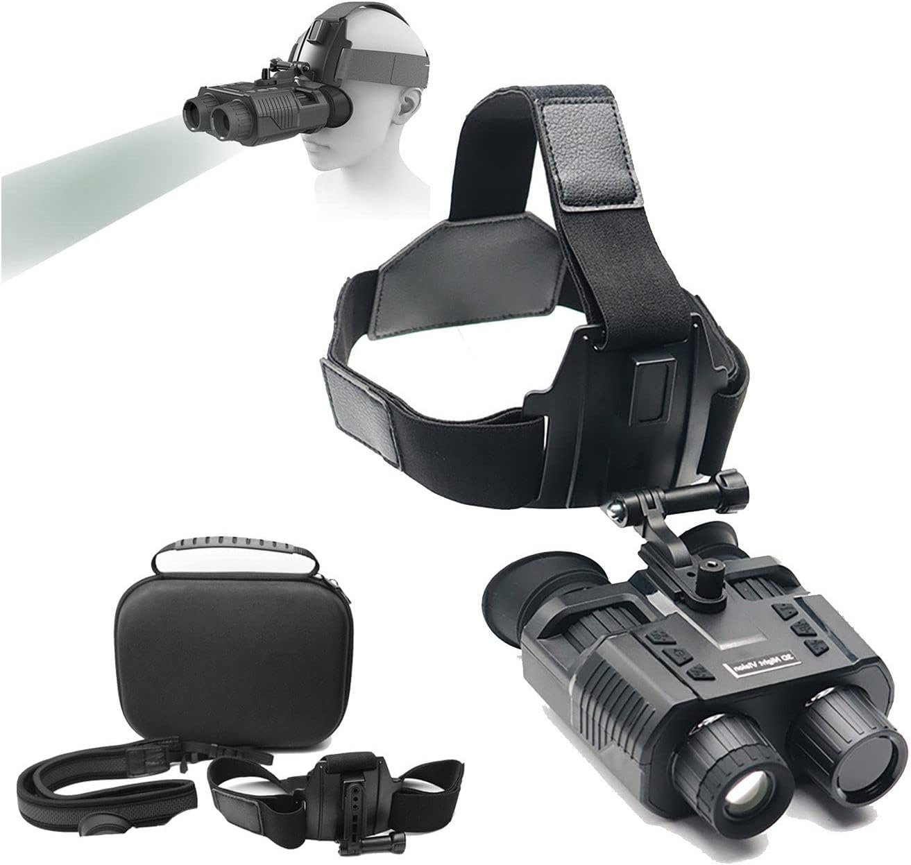 Head Mount Night Vision Binoculars Goggles Helmet with 3D Stereo