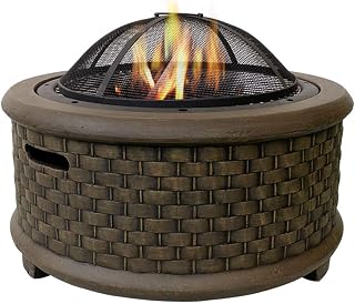 Large Retro Fire Pit,Gray Cast Iron Brazier Heater,Multifunctional Camping Bowl BBQ,for Backyard,Camping,Picnic,Bonfire,Garden