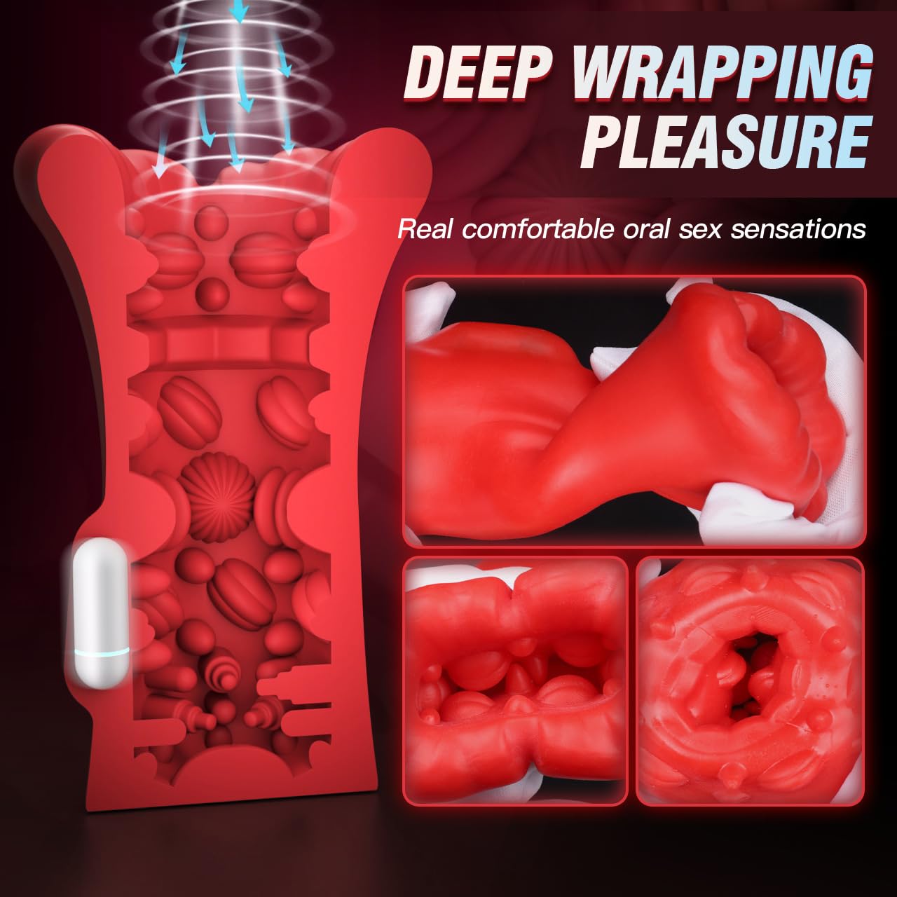 Masturbateurs Masculins Sex Toys-Sextoys pour hommes, Vibromasseur masculin avec 9 modes de vibration 12,5 cm, Automatique Masturbâteur Homme Mains Libres Vibration 3D Silicone, Sex Toýs Homme