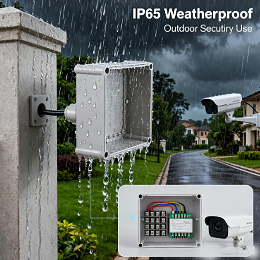 Junction Boxes-11" x 11" x 5.1" IP65 ABS Plastic Dustproof Waterproof Electrical Box Project Junction Conduit Box for Electrical Outdoor Enclosure