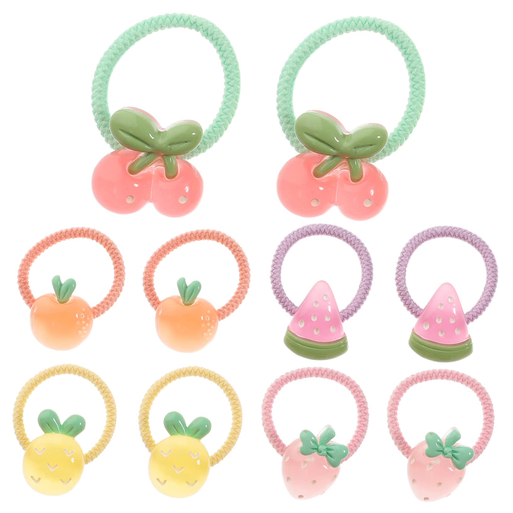 MAGICLULU 50 Pcs Banda de goma de cuerda de cabeza de dibujos animados coleteros scrunchies cintas para el pelo de bebé cuerda de pelo de las niñas pasadores de pelo pinzas de cabello Fruta