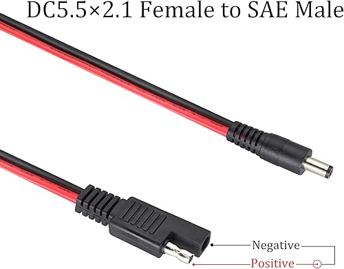 Miniatura 5 de Paquete de 2 cables adaptadores SAE a CC SAE enchufe a CC de 0.217 in x 0.083 in con adaptador inverso de polaridad SAE y adaptadores