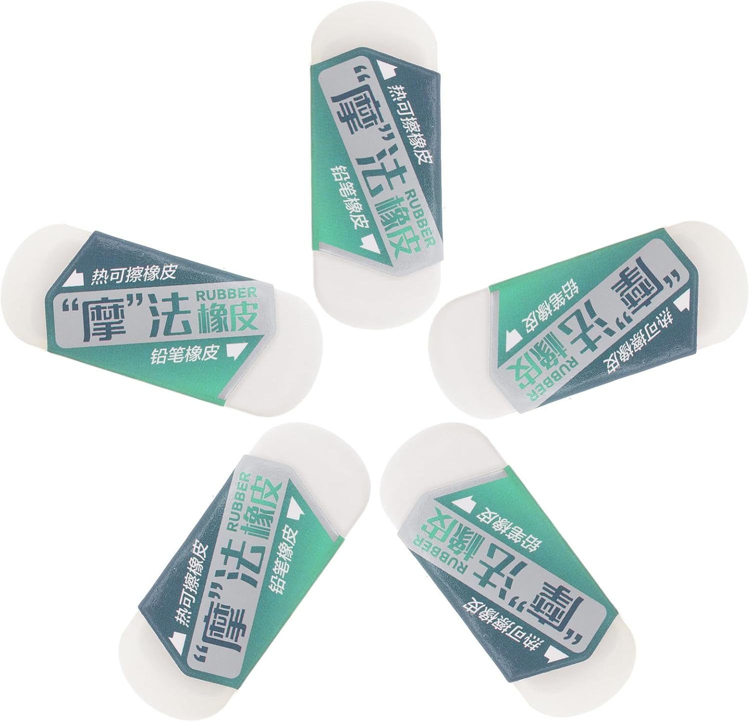 6pcs White Dual-Head Erasers for Drawing and Sketching, Rubber Eraser Blocks that Remove Marks Without Damaging Paper, for Students and Artists in Professional Use