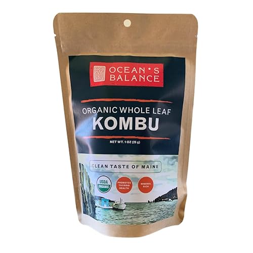 Oceans Balance Organic Whole Leaf Kombu Organic Vegetables Dried Seaweed Seaweed Salad Mix - Atlantic Sea Vegetables Perfect Keto Diet Paleo Diet
