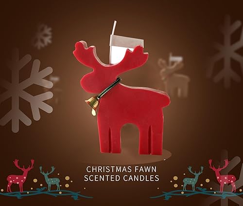 Miniatura 6 de Vela perfumada de Navidad, 2.29 oz, hecha a mano de cera de soja, vela decorativa de parafina estética para mesa fotográfica, decoración de fiesta