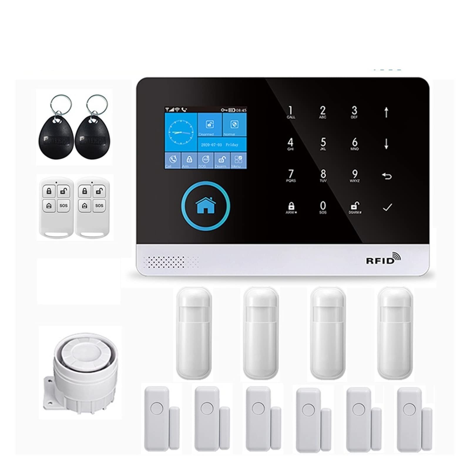 CUDTAPI Wireless GSM Home Security Alarm System For Tuya APP With Motion Sensor Detector Compatible(G)