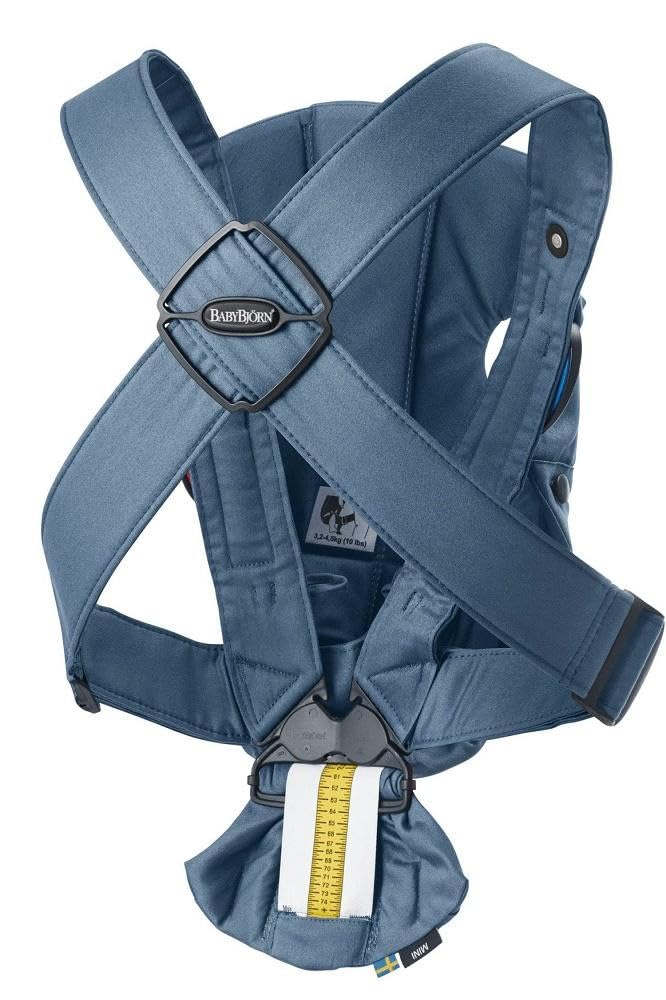 BABYBJÖRN Porte-bébé Mini, Coton, Bleu Indigo