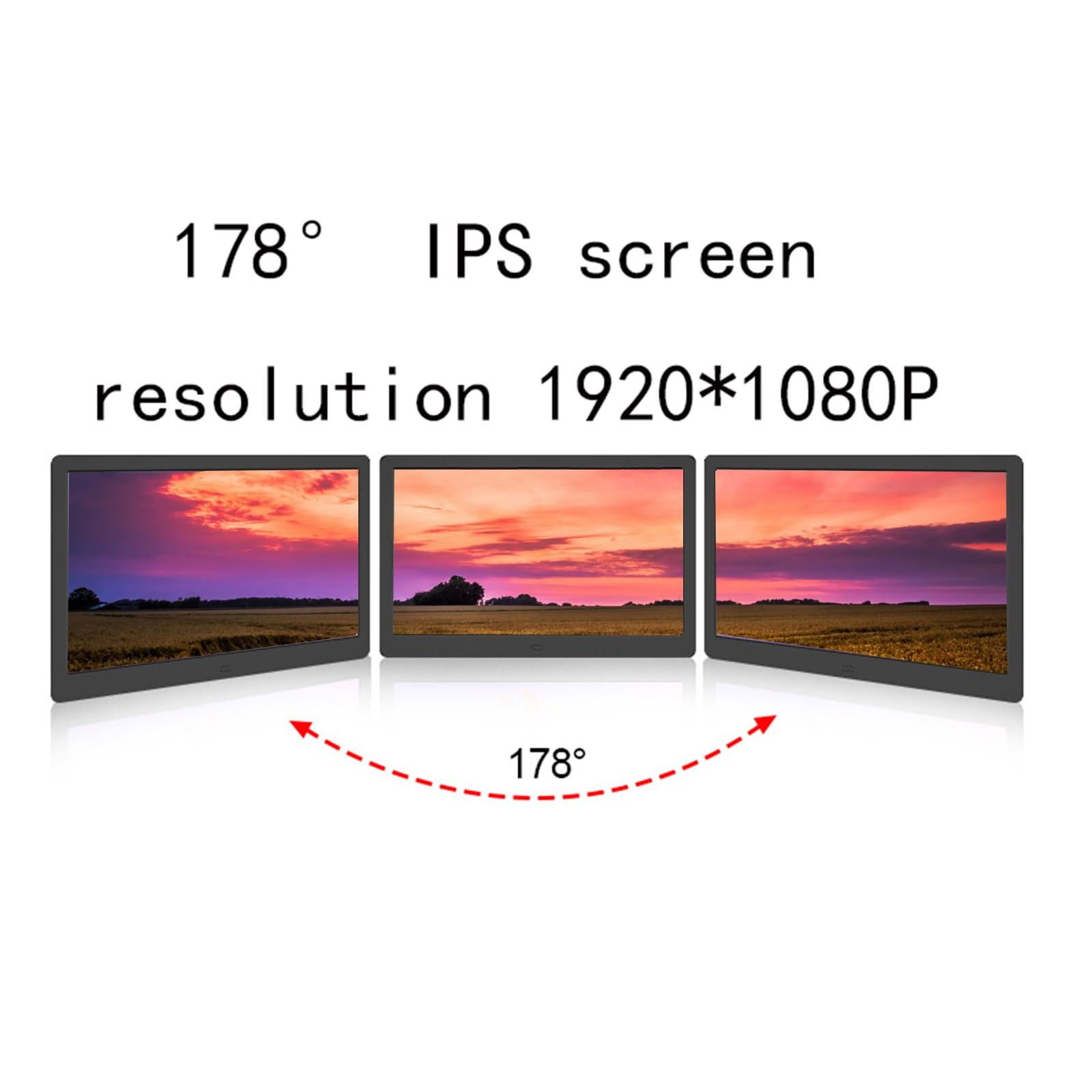 Cornice Digitale Ad Alta Definizione da Parete, Schermo IPS da 22 Pollici, Supporta USB/SD, con Telecomando E Sensore di Movimento(Black)