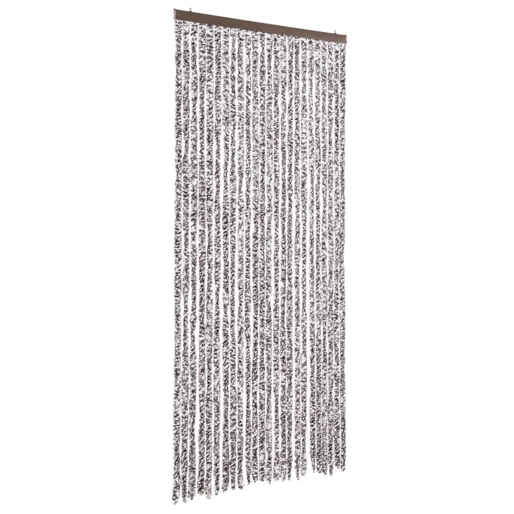 vidaXL Insect Curtain Removable Mosquito Fly Bug Door Net Guard Protection Screen Mesh Blind Pelmet Brown and Beige 100x220cm Chenille — image 1