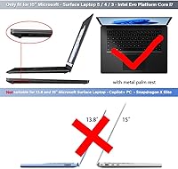 Vista 2 de Batianda Funda resistente para laptop Microsoft Surface 5, 4, 3ª, pantalla táctil de 15 pulgadas con soporte plegable y cubierta para teclado, funda