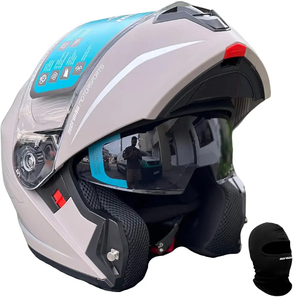 Capacete Cinza Titanium Fosco V1 Mormaii Moto Articulado Intercomunicador Escamoteavel Robocop Mormaii Masculino Feminino Viseira Solar Interna Fume Fechado Aberto C/ Óculos Sol Route