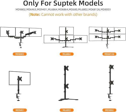Miniatura 5 de Suptek Soporte de montaje en poste Vesa de cabezal único y placa para soporte de monitor suptek 1 paquete (MD6TB)