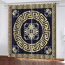 Cortinas Versace TFNIMB 3D Impresión Cortina Opacas con Ojales Estilo Griego Antiguo Cortina Opacas Cortina Termicas Aislantes Frio y Calor para Dormitorio Ventanas Salon Habitacion Infantil 183 x 215cm