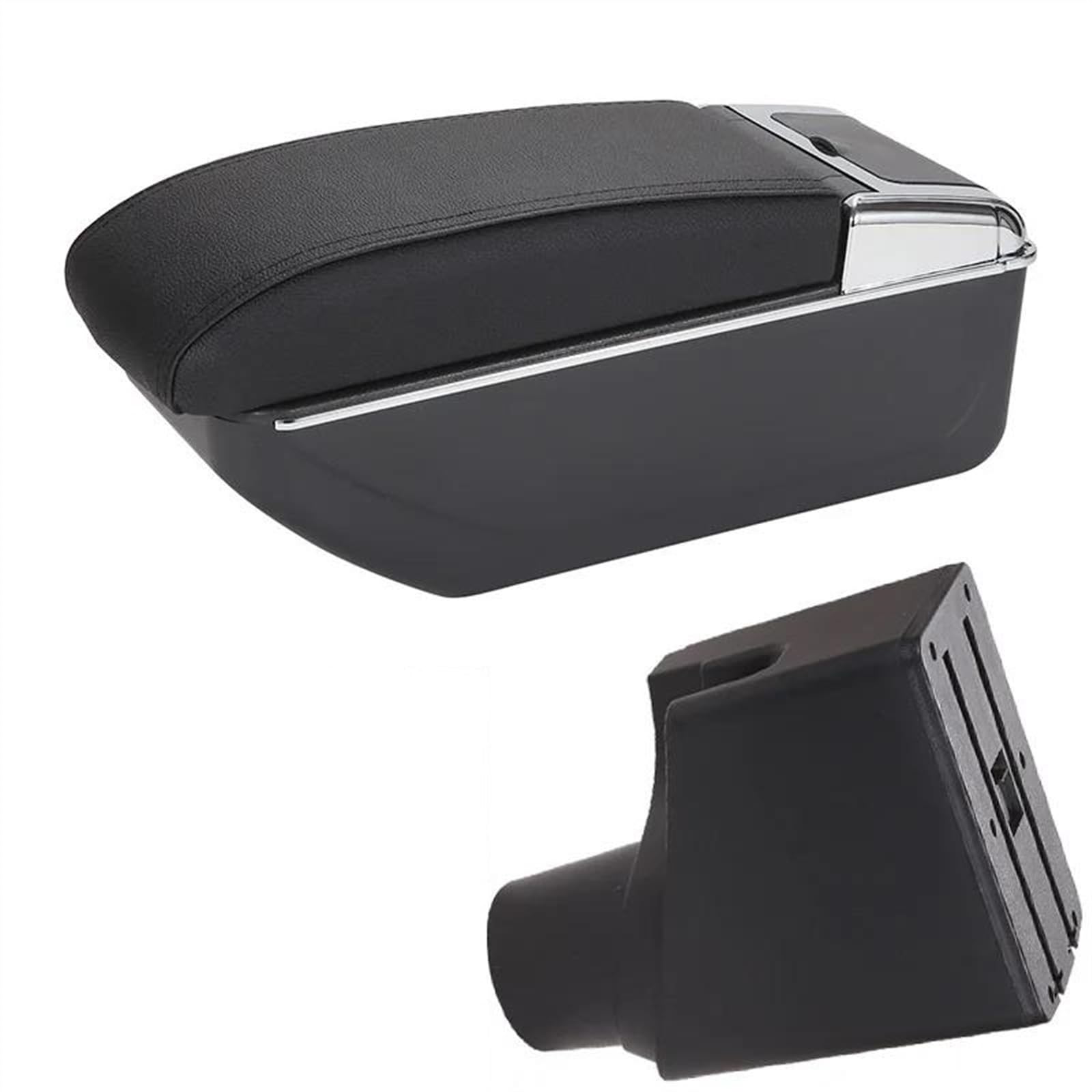 NOHEEU Car Armrest Box Center Storage Interior Details Retrofit Parts For Yaris For Hybrid 2015-2023(D2 Black line No USB)