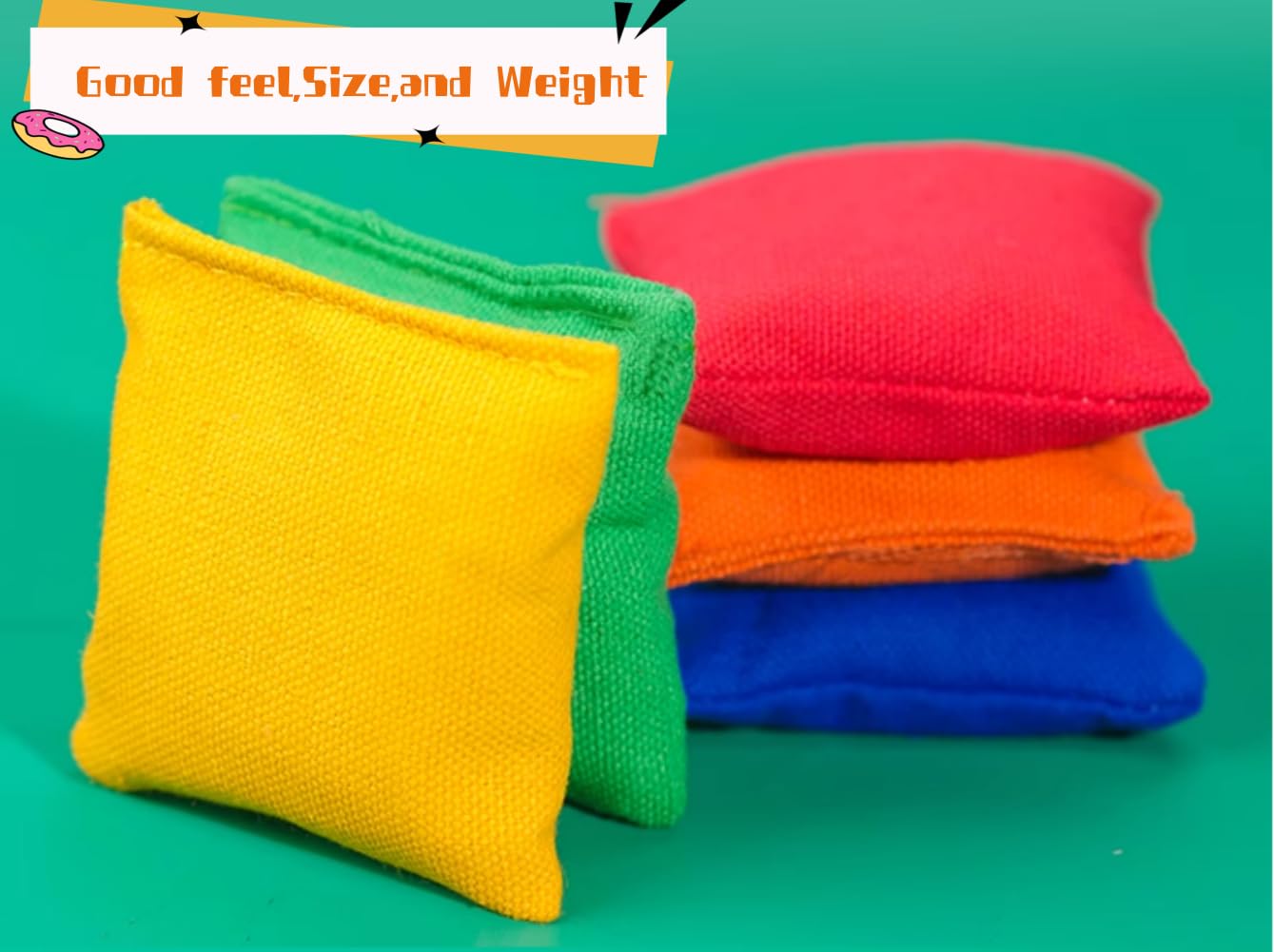 Kikeep Mini Bean Bags for Tossing Small Sized Bean Bags Set of 4 Multiple Random Color (3.9