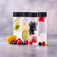 Vista 6 de Tanlade - 24 piezas de botellas de plástico transparentes vacías, botellas sensoriales con tapas, de plástico PET, reutilizables, a prueba de fugas