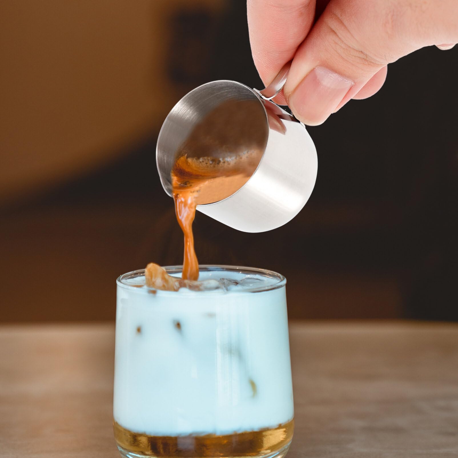 PRETYZOOM 2pcs Stainless Steel Creamer Pitchers Bell Creamers 1 Ounce Espresso Cups for Serving Milk Coffee Cream Maple Syrup