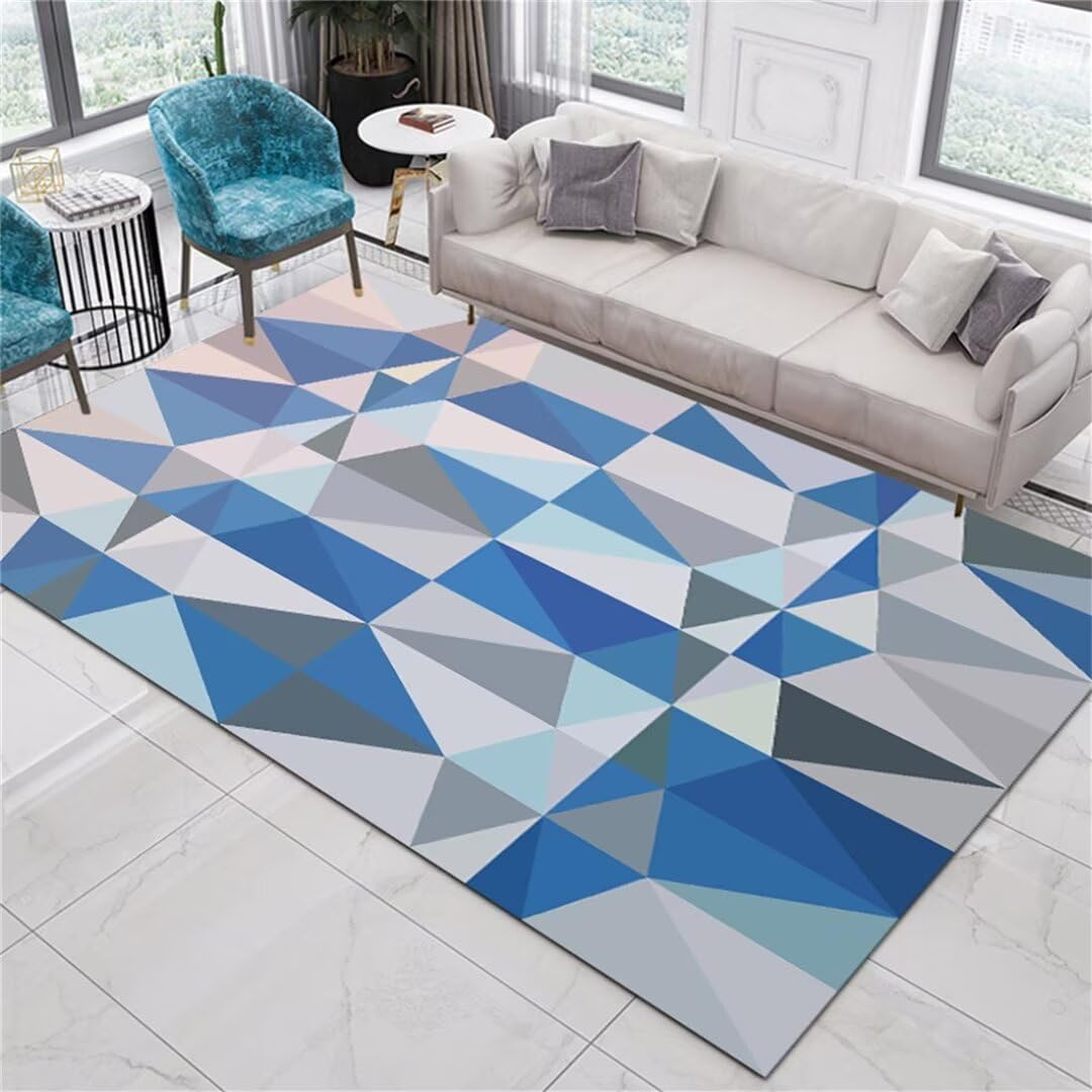 Tapis descente de lit géométrique pour réveils tout doux