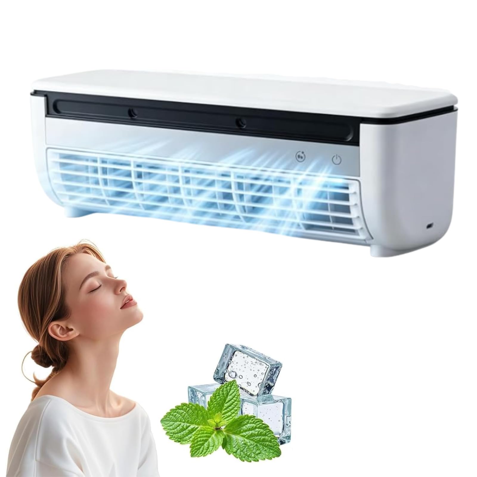 2026Upgrated Wall Mounted AC Fan with Remote, Cool Mist Breeze Fan