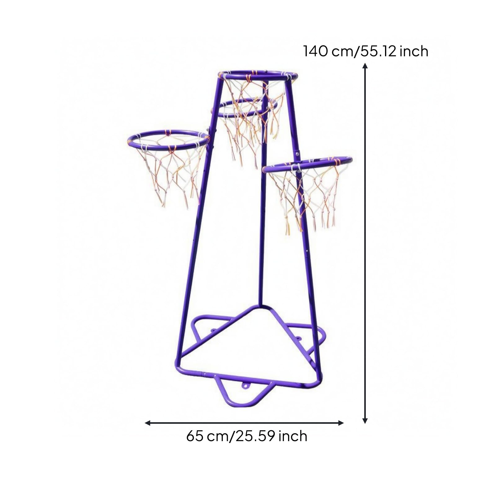 Children Basketball Hoop Canasta Infantil con Aro Múltiple Soporte Juego Entrenamiento Estructura de Acero Galvanizado con Base Triangular Estable y
