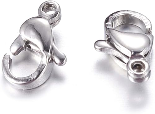 Vista 150 de Pandahall - 100 cierres de pinza de langosta de acero inoxidable, joyería de oro real de 24 quilates, cierre de langosta de 2 colores, cierre